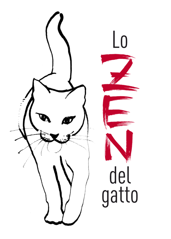 Lo zen del gatto, de Ludovica Scarpa, dessin et lettrage de couverture à l'encre de chine. © Florence Boudet