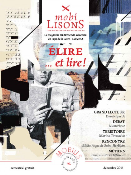 Magazine MobiLISONS numéro 2, semestriel publié par l’association Mobilis (Pôle régional des acteurs du livre et de la lecture en Pays de Loire), mis en page par Florence Boudet